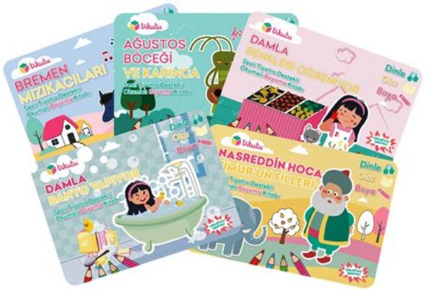 Sesli Tiyatro Destekli Okumalı Boyama Seti (5 Kitap Takım) resmi